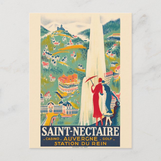 Postal Afiche de la época de Saint-Nectaire France (Anverso)