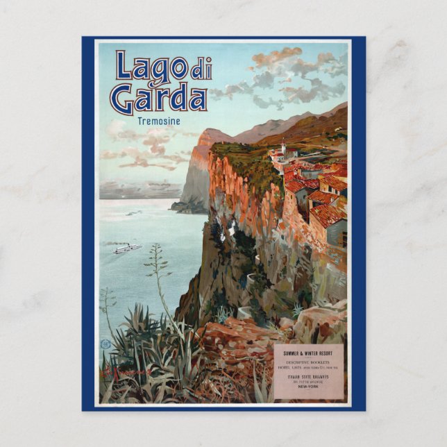 Postal Afiche de la época del Lago de Garda (Anverso)