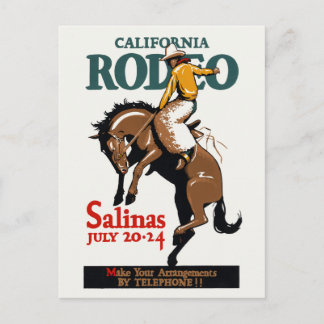 Postal Afiche de la época del Rodeo de California Salinas