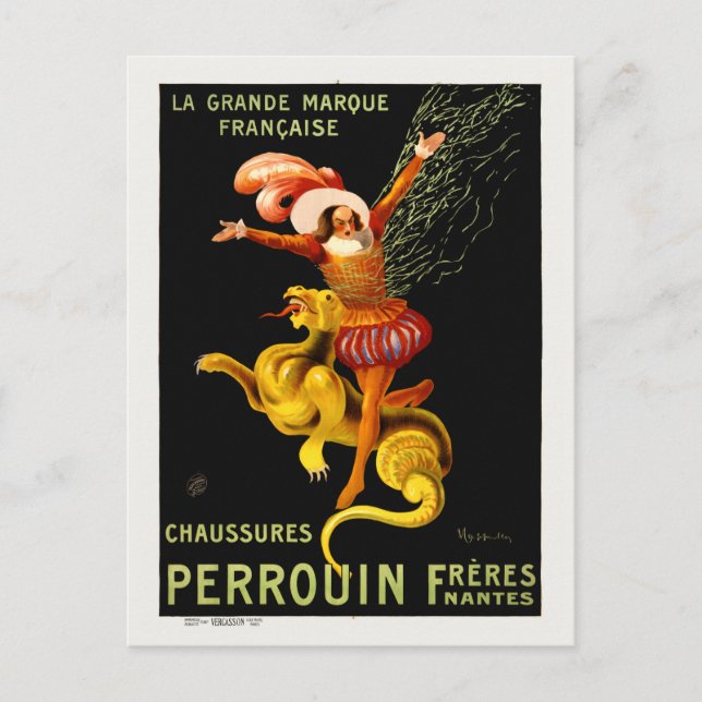 Postal Afiche de la época francesa de los inventos de 190 (Anverso)