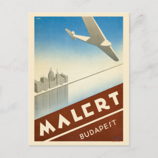 Postal Afiche de la época malert Budapest Hungría 1934