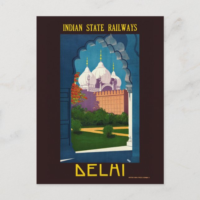 Postal Afiche de la India de Delhi de 1930 (Anverso)