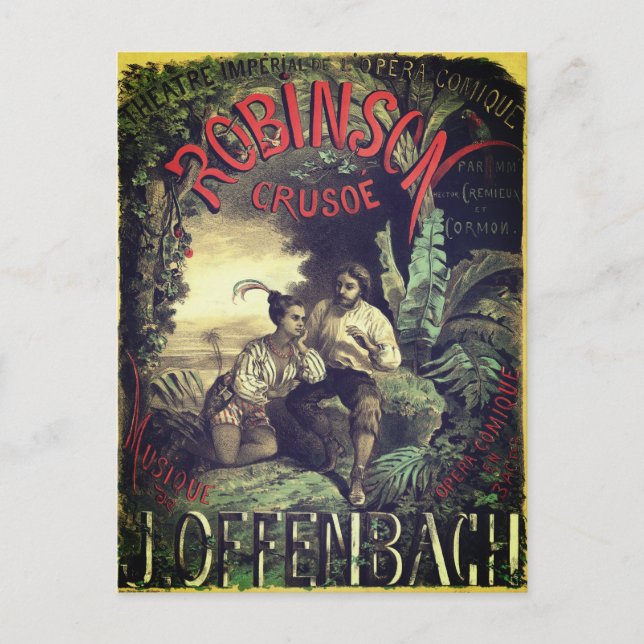 Postal Afiche de la ópera Robinson Crusoé (Anverso)