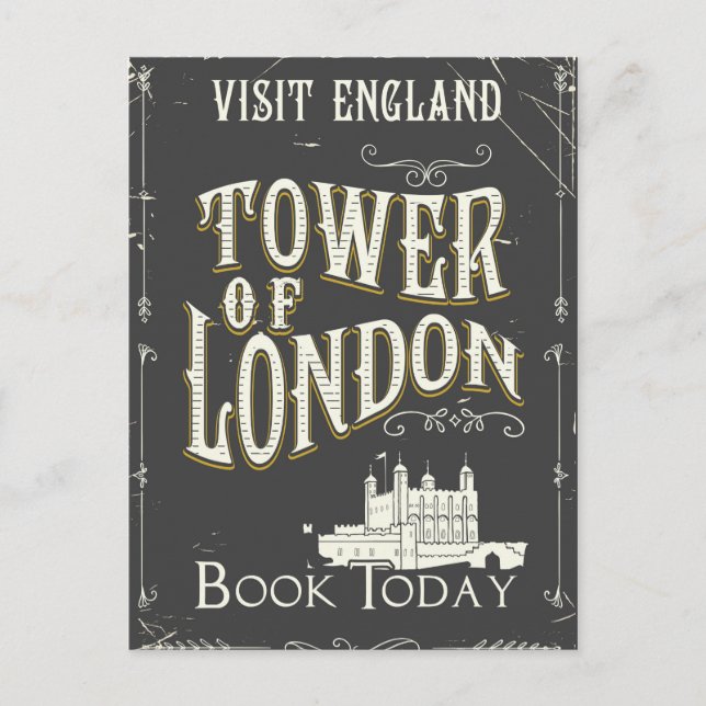 Postal Afiche de la Torre de Londres Inglaterra (Anverso)