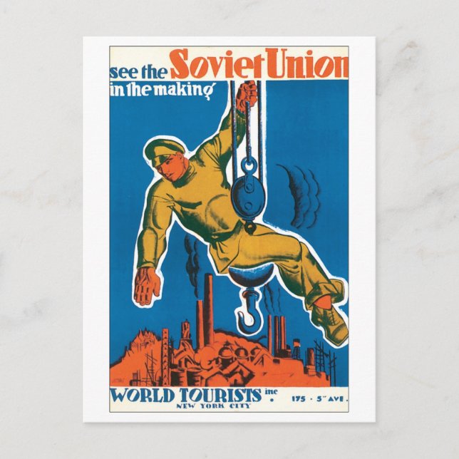 Postal Afiche De La Unión Soviética En Viaje (Anverso)