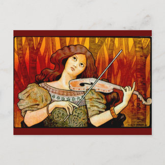 Postal Afiche de la Violin de Música de Lecons
