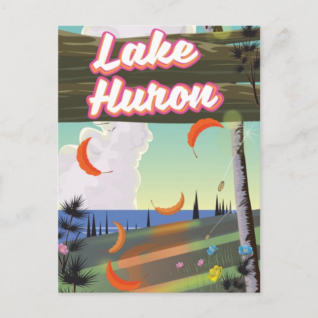 Postal Afiche de Lake Huron Travel (Anverso)