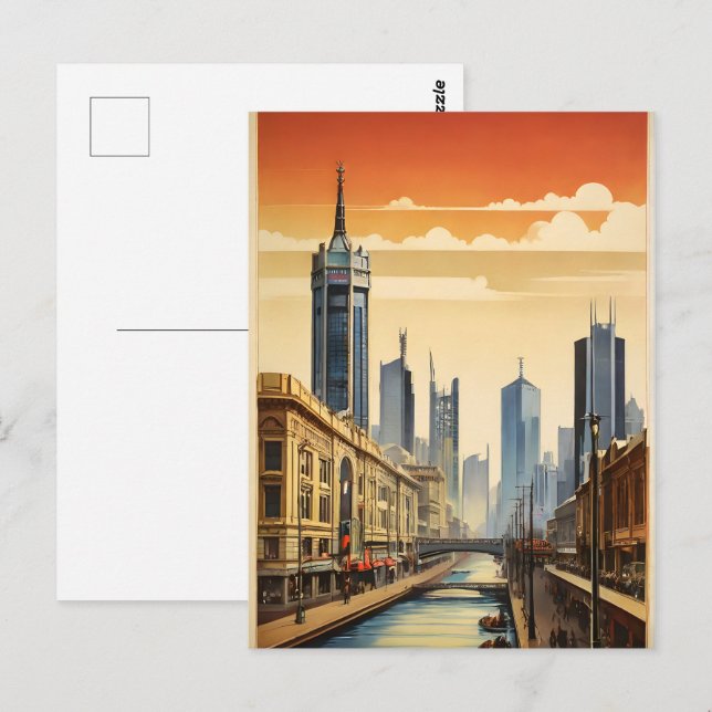 Postal Afiche de Melbourne (Anverso / Reverso)
