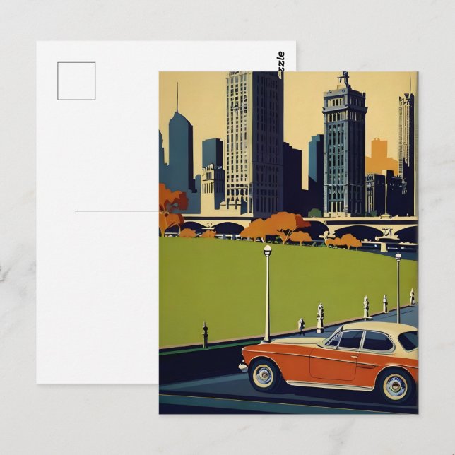 Postal Afiche de Melbourne (Anverso / Reverso)