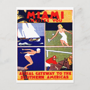 Postal Afiche de Miami 1925
