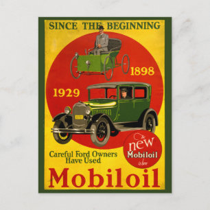 Postal Afiche de Mobiloil Vintage restaurado