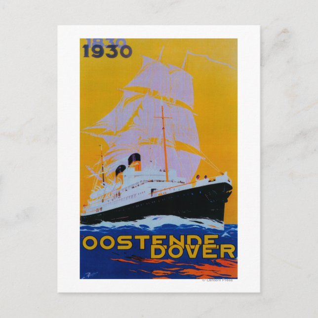 Postal Afiche de Oostende Dover VintageEurope (Anverso)