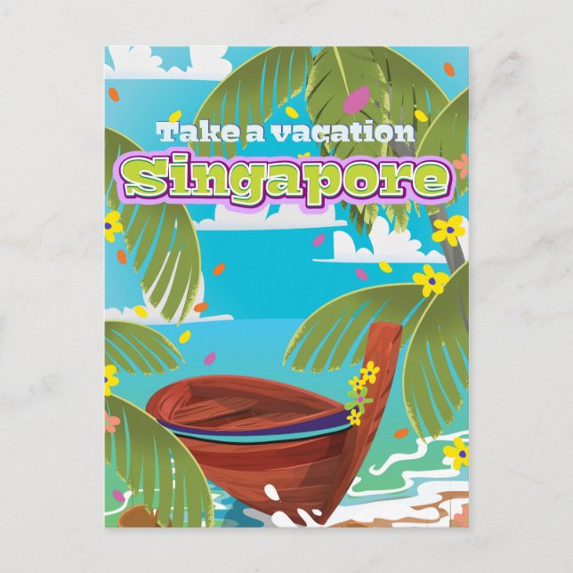 Postal Afiche de personalizado de Singapur. (Anverso)