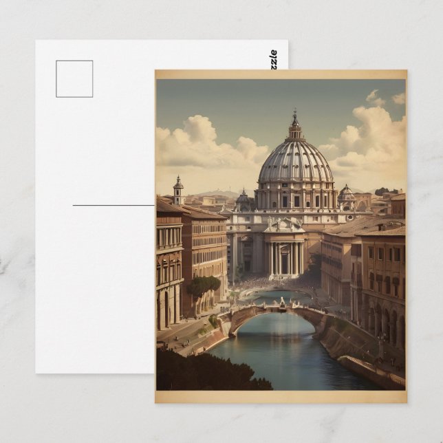 Postal Afiche de Roma (Anverso / Reverso)