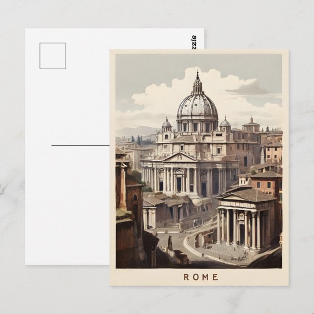 Postal Afiche de Roma (Anverso / Reverso)