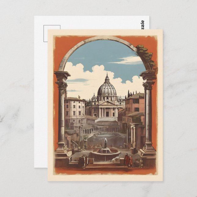 Postal Afiche de Roma (Anverso / Reverso)