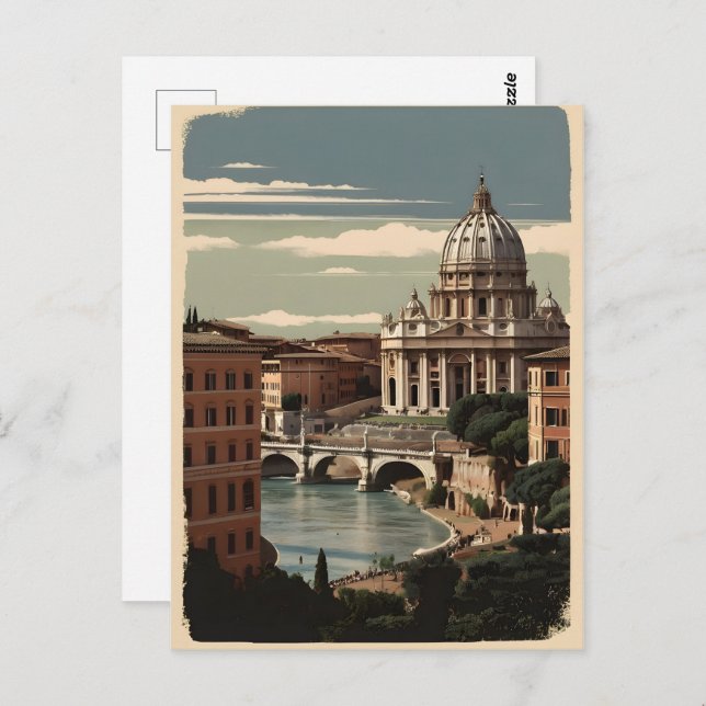 Postal Afiche de Roma (Anverso / Reverso)