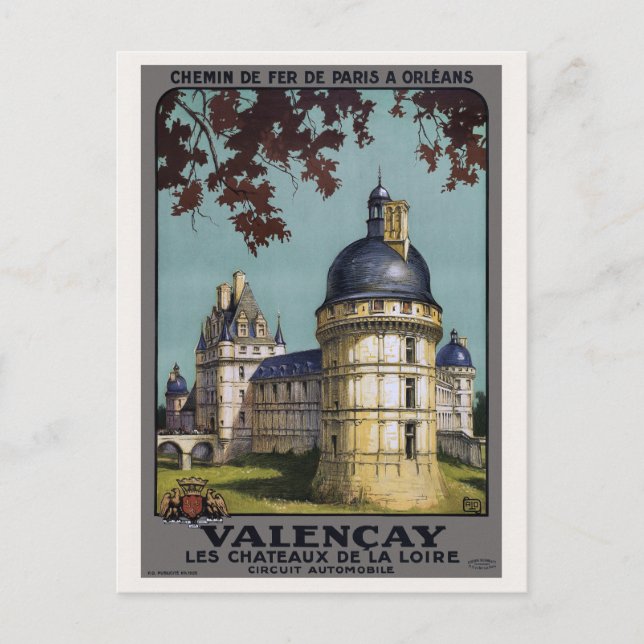 Postal Afiche de Valençay France Vintage 1926 (Anverso)