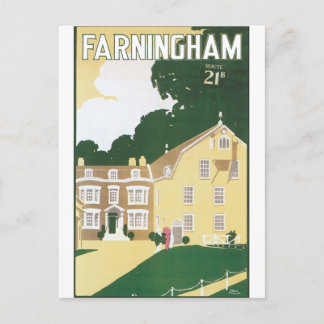 Postal Afiche de viaje a la antigua para Farningham