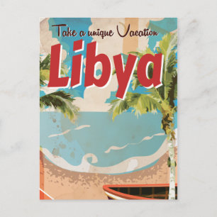 Postal Afiche de viaje clásico de las vacaciones en Libia