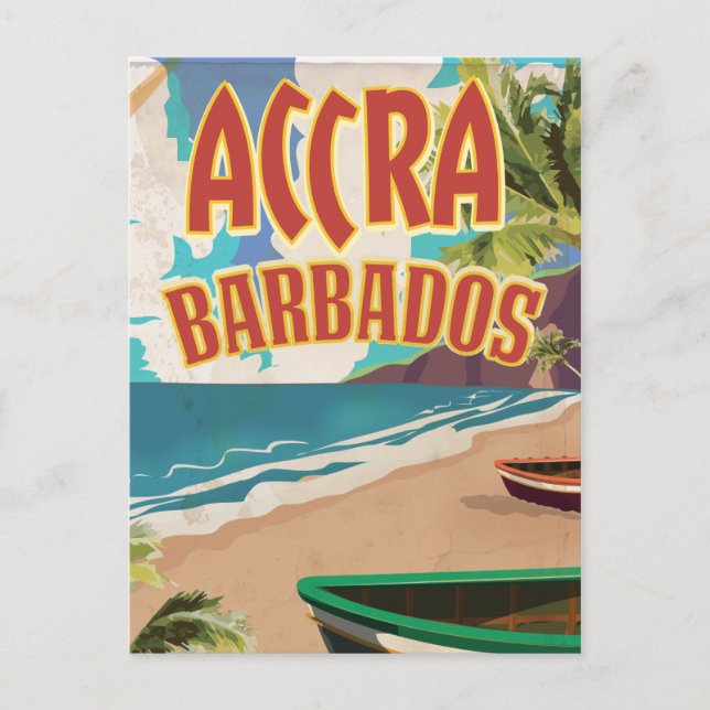 Postal Afiche de viaje de Accra Barbados (Anverso)