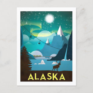 Postal Afiche de viaje de Alaska
