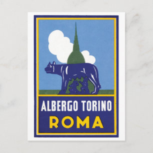 Postal Afiche de viaje de Albergo Torino Roma