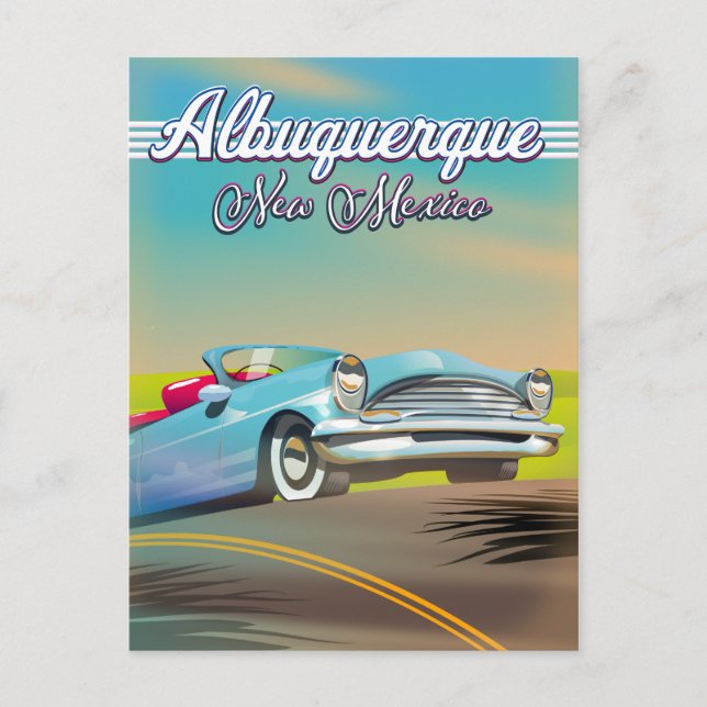 Postal Afiche de viaje de Albuquerque Nuevo México (Anverso)