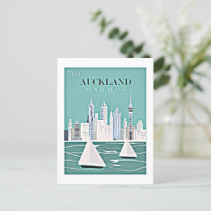 Postal Afiche de viaje de Auckland, Nueva Zelandia