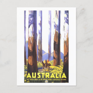 Postal Afiche de viaje de Australia vintage