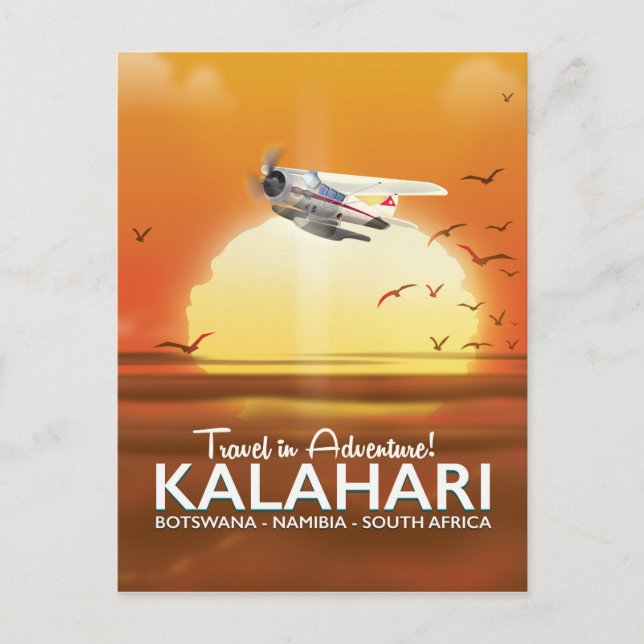 Postal Afiche de viaje de aventura en el desierto de Kala (Anverso)