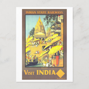Postal Afiche de viaje de Benares de la India
