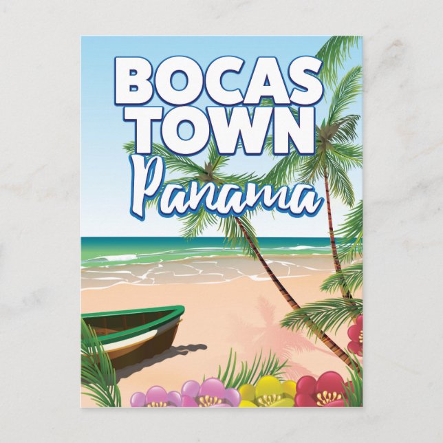 Postal Afiche de viaje de Bocas Town Panama Beach (Anverso)