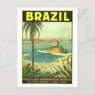 Postal Afiche de viaje de Brasil