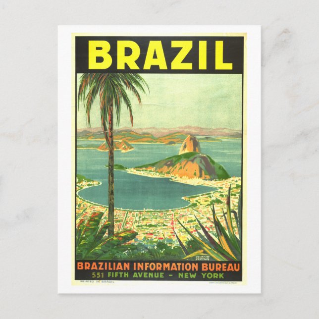 Postal Afiche de viaje de Brasil (Anverso)