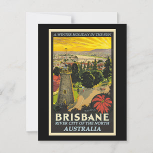 Postal Afiche de viaje de Brisbane, Australia