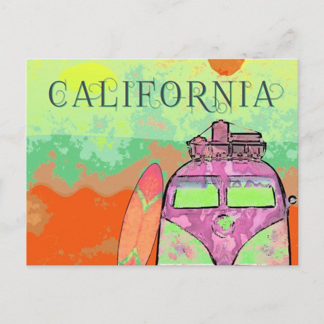 Postal Afiche de viaje de California (Anverso)