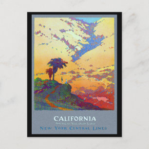 Postal Afiche de viaje de California