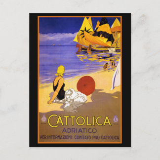 POSTAL AFICHE DE VIAJE DE CATTOLICA ITALIANA RIVIERA
