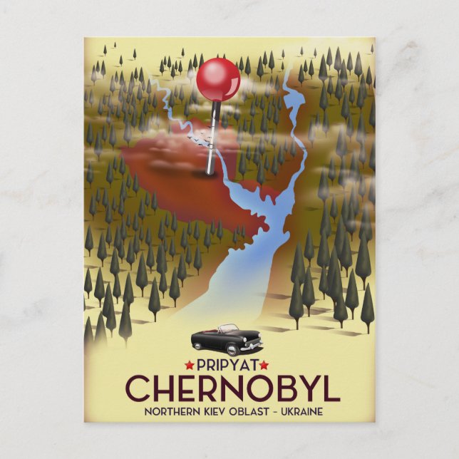 Postal Afiche de viaje de Chernobyl, Pripyat (Anverso)