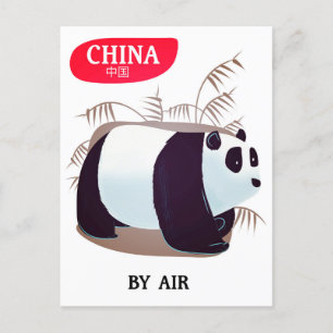 Postal Afiche de viaje de China Panda