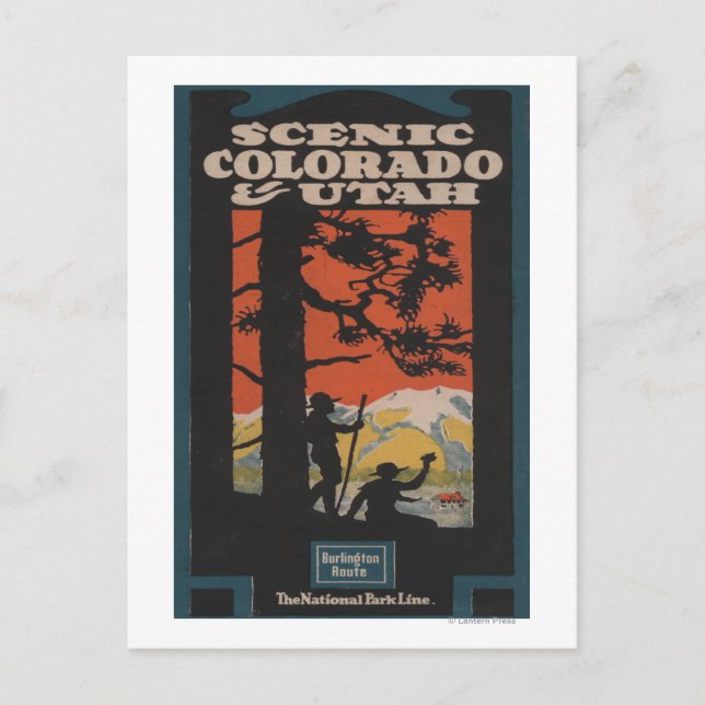 Postal Afiche de viaje de Colorado y Utah (Anverso)
