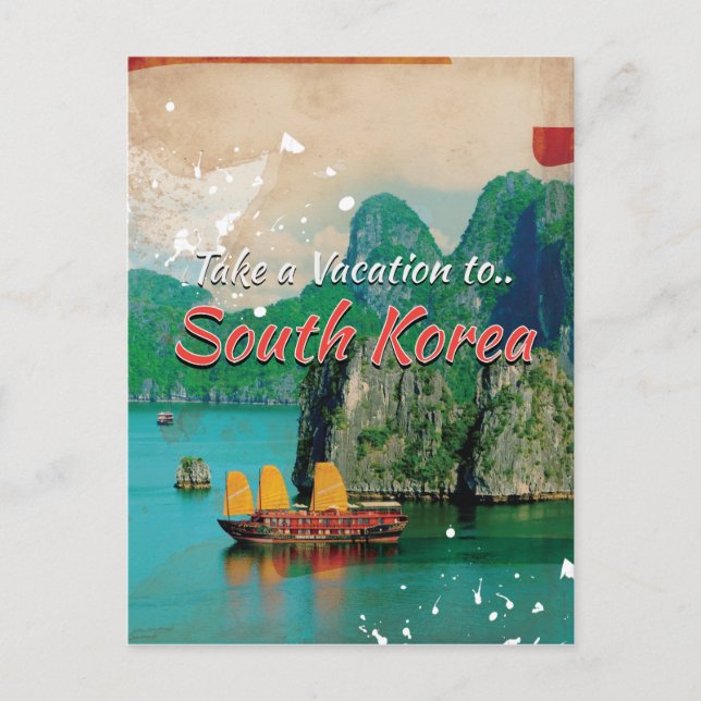 Postal Afiche de viaje de Corea del Sur (Anverso)