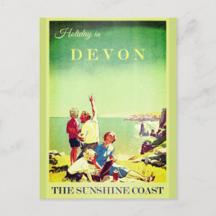 Postal Afiche de viaje de Devon England