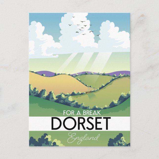 Postal Afiche de viaje de Dorset England (Anverso)