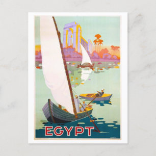 Postal Afiche de viaje de Egipto vintage