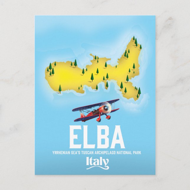 Postal Afiche de viaje de Elba, Mar Tirreno, Toscana, Ita (Anverso)