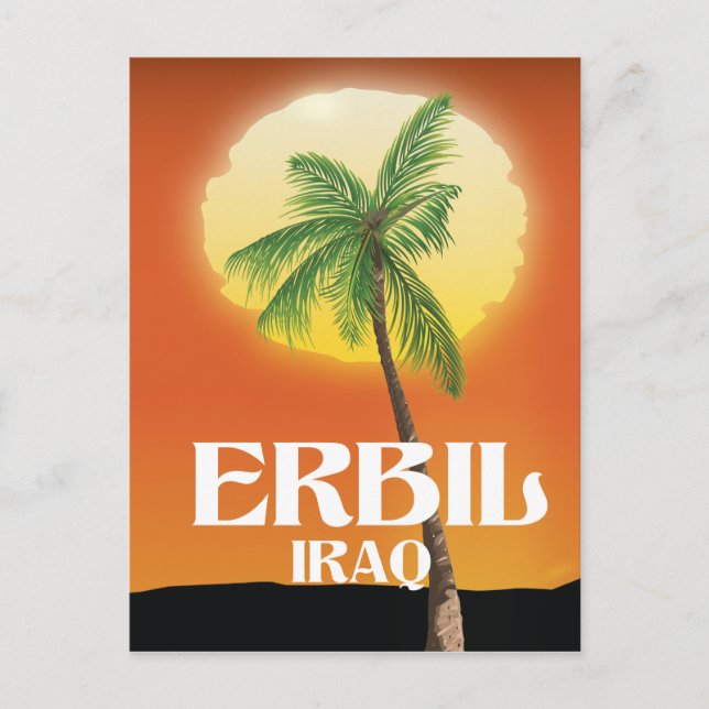 Postal Afiche de viaje de Erbil Iraq (Anverso)
