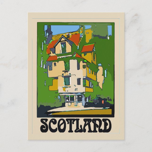 Postal Afiche de viaje de Escocia (Anverso)