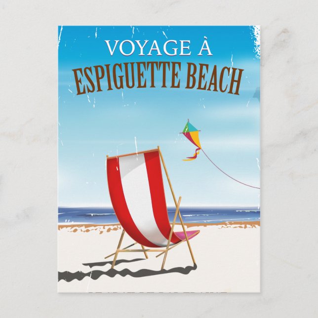 Postal Afiche de viaje de Espiguette Beach France (Anverso)